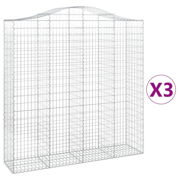 Coșuri gabion arcuite, 3 buc 200x50x200/220 cm, fier galvanizat - WALTI WALTI