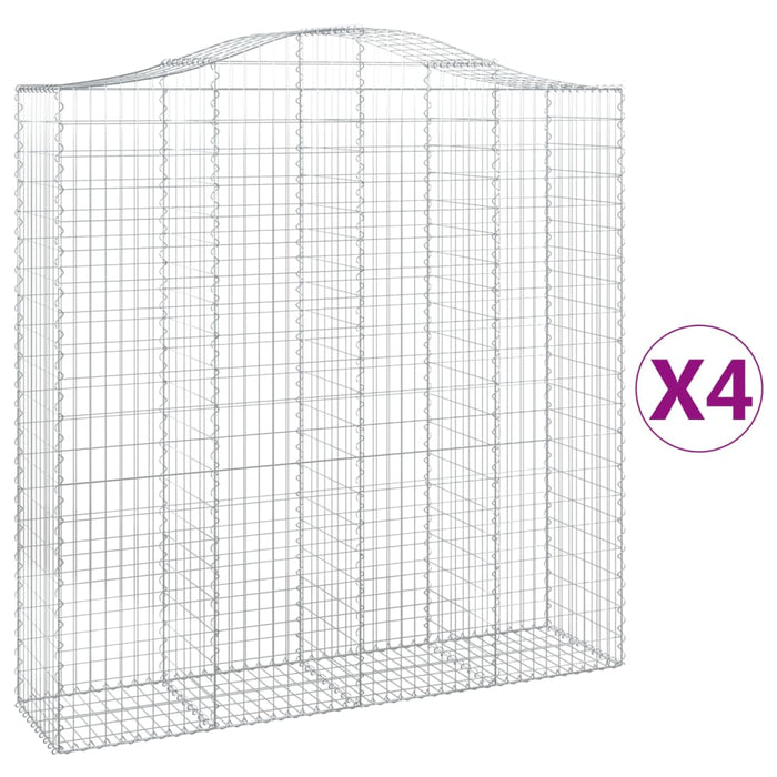 Coșuri gabion arcuite, 4 buc 200x50x200/220 cm, fier galvanizat - WALTI WALTI