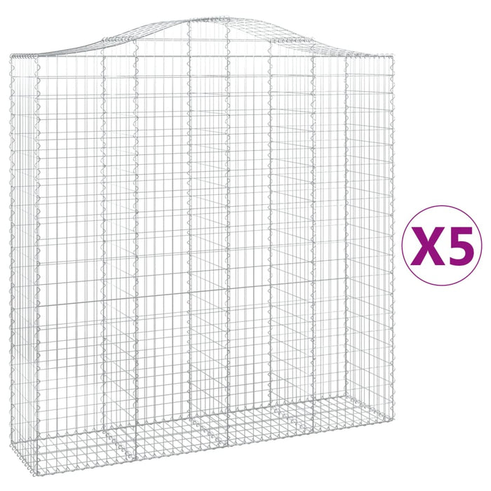 Coșuri gabion arcuite, 5 buc 200x50x200/220 cm, fier galvanizat - WALTI WALTI