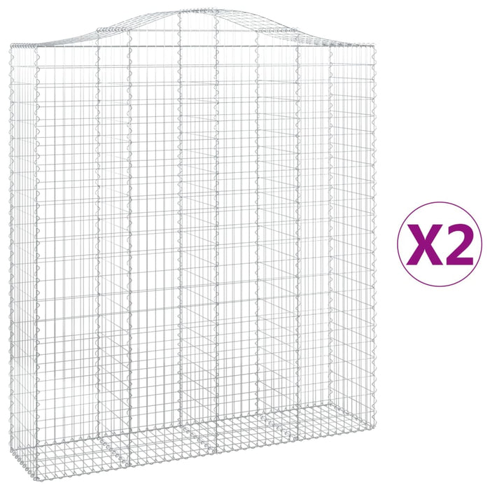 Coșuri gabion arcuite, 2 buc, 200x50x220/240cm, fier galvanizat - WALTI WALTI