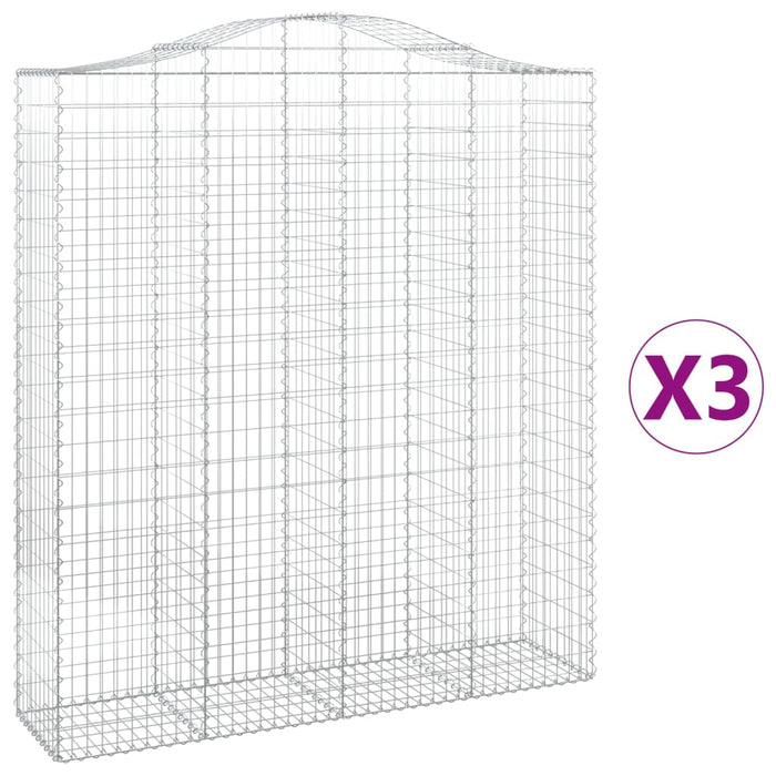 Coșuri gabion arcuite, 3 buc, 200x50x220/240cm, fier galvanizat - WALTI WALTI