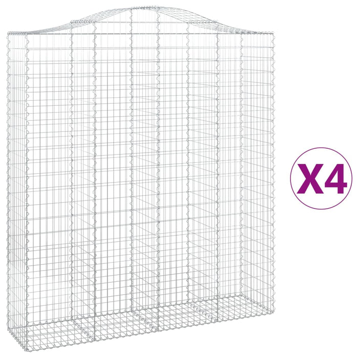 Coșuri gabion arcuite, 4 buc, 200x50x220/240cm, fier galvanizat - WALTI WALTI