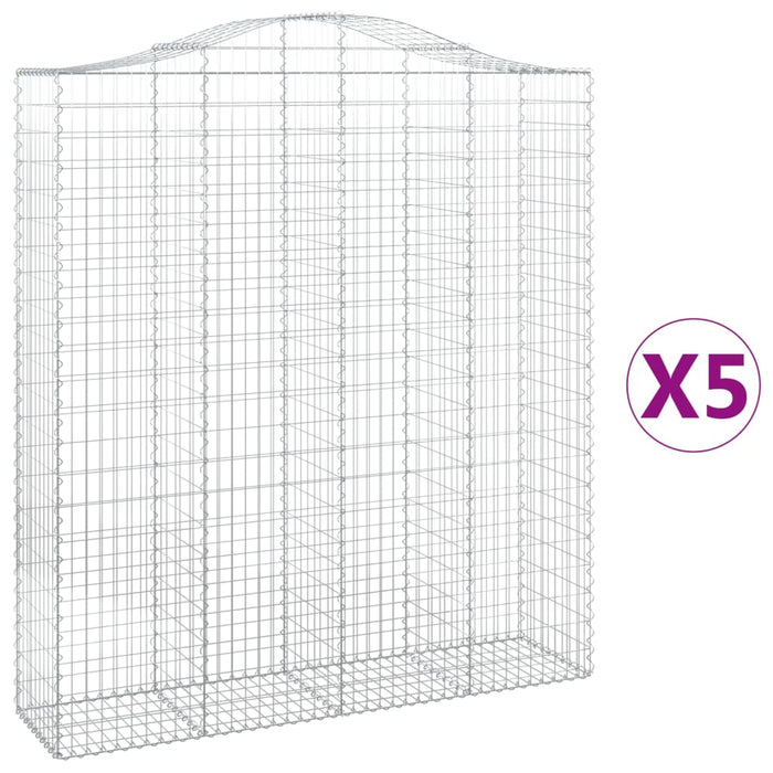 Coșuri gabion arcuite, 5 buc, 200x50x220/240cm, fier galvanizat - WALTI WALTI