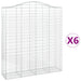 Coșuri gabion arcuite, 6 buc, 200x50x220/240cm, fier galvanizat - WALTI WALTI