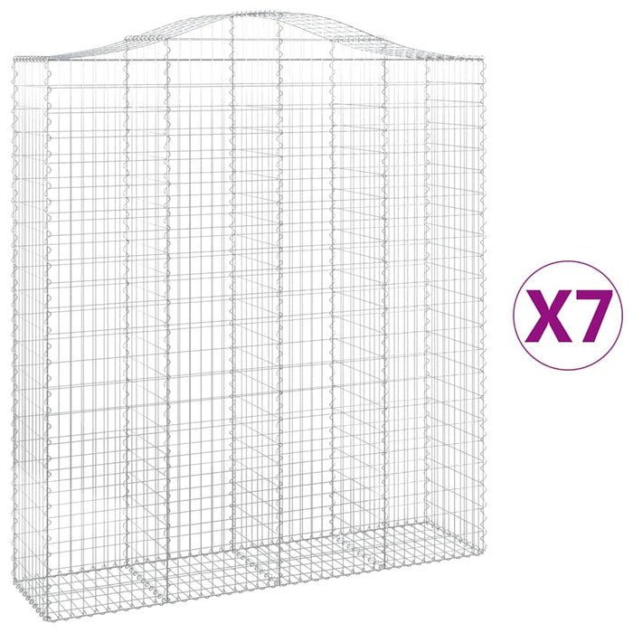 Coșuri gabion arcuite, 7 buc, 200x50x220/240cm, fier galvanizat - WALTI WALTI