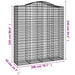 Coșuri gabion arcuite, 7 buc, 200x50x220/240cm, fier galvanizat - WALTI WALTI