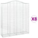 Coșuri gabion arcuite, 8 buc, 200x50x220/240cm, fier galvanizat - WALTI WALTI