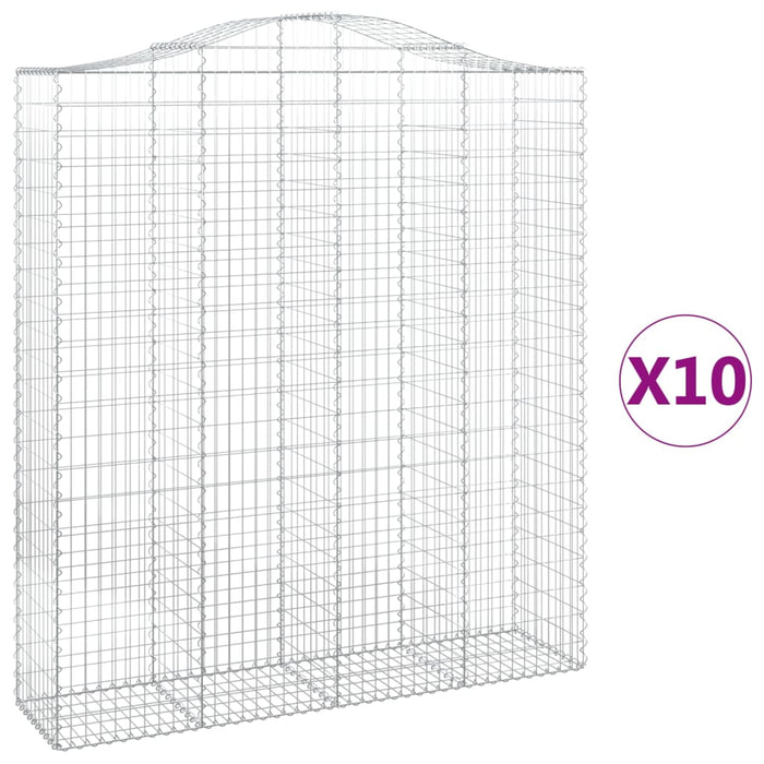 Coșuri gabion arcuite, 10 buc 200x50x220/240cm, fier galvanizat - WALTI WALTI
