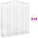 Coșuri gabion arcuite, 10 buc 200x50x220/240cm, fier galvanizat - WALTI WALTI
