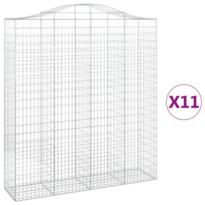 Coșuri gabion arcuite, 11 buc 200x50x220/240cm, fier galvanizat - WALTI WALTI