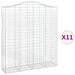 Coșuri gabion arcuite, 11 buc 200x50x220/240cm, fier galvanizat - WALTI WALTI