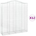 Coșuri gabion arcuite, 12 buc 200x50x220/240cm, fier galvanizat - WALTI WALTI