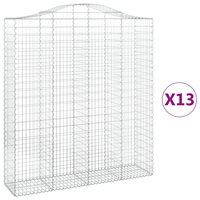 Coșuri gabion arcuite, 13 buc 200x50x220/240cm, fier galvanizat - WALTI WALTI
