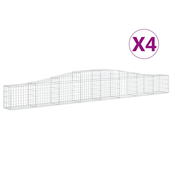 Coșuri gabion arcuite 4 buc, 400x30x40/60 cm, fier galvanizat - WALTI WALTI