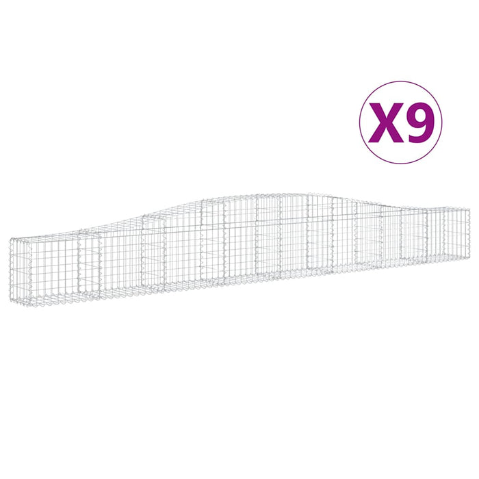 Coșuri gabion arcuite 9 buc, 400x30x40/60 cm, fier galvanizat WALTI