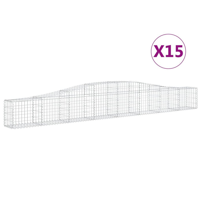 Coșuri gabion arcuite 15 buc, 400x30x40/60 cm, fier galvanizat - WALTI WALTI