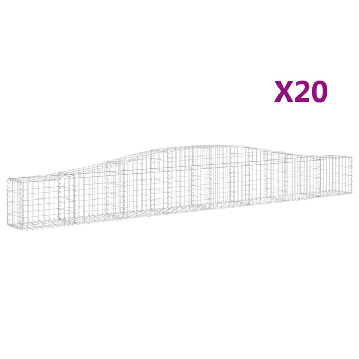 Coșuri gabion arcuite 20 buc, 400x30x40/60 cm, fier galvanizat WALTI