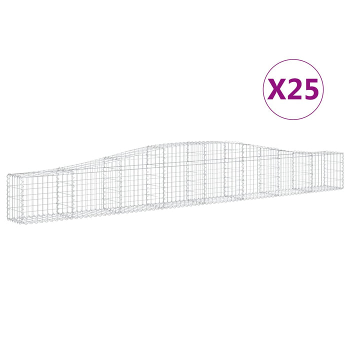 Coșuri gabion arcuite 25 buc, 400x30x40/60 cm, fier galvanizat WALTI