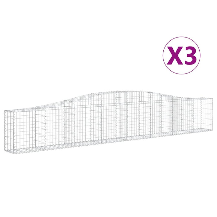 Coșuri gabion arcuite 3 buc, 400x30x60/80 cm, fier galvanizat - WALTI WALTI