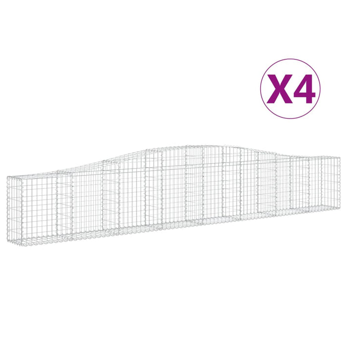 Coșuri gabion arcuite 4 buc, 400x30x60/80 cm, fier galvanizat - WALTI WALTI