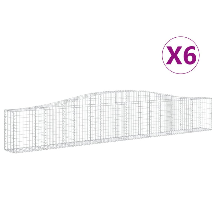 Coșuri gabion arcuite 6 buc, 400x30x60/80 cm, fier galvanizat - WALTI WALTI