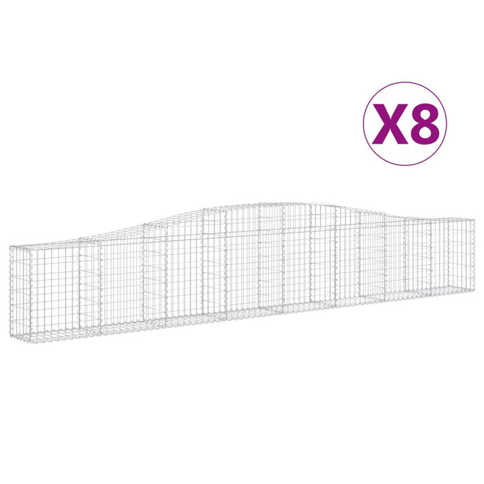 Coșuri gabion arcuite 8 buc, 400x30x60/80 cm, fier galvanizat - WALTI WALTI