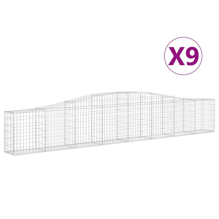 Coșuri gabion arcuite 9 buc, 400x30x60/80 cm, fier galvanizat - WALTI WALTI