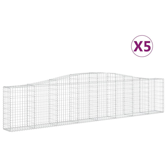 Coșuri gabion arcuite 5 buc, 400x30x80/100 cm, fier galvanizat - WALTI WALTI
