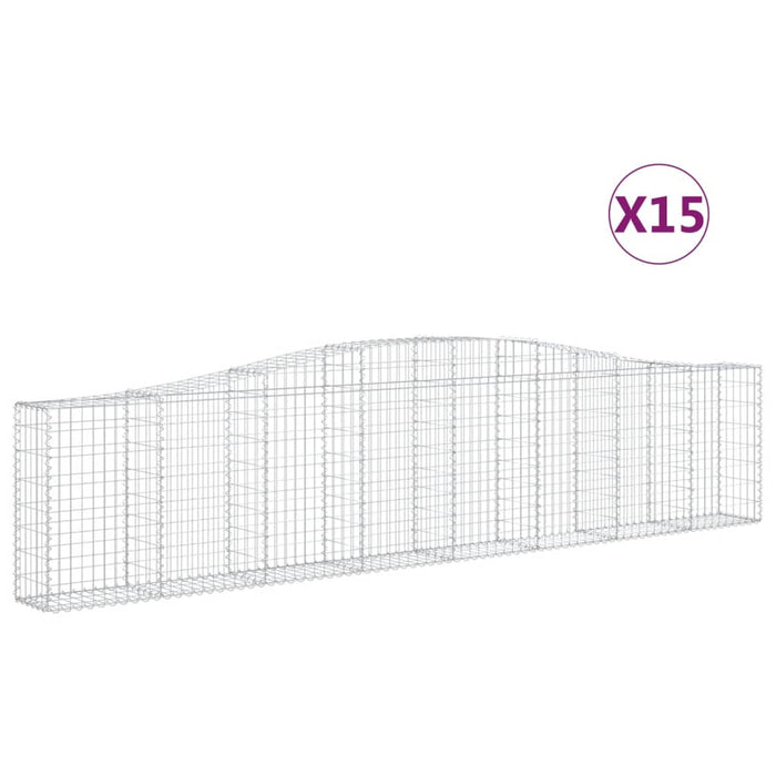 Coșuri gabion arcuite 15 buc, 400x30x80/100 cm, fier galvanizat - WALTI WALTI