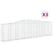 Coșuri gabion arcuite 3 buc, 400x30x100/120 cm fier galvanizat - WALTI WALTI