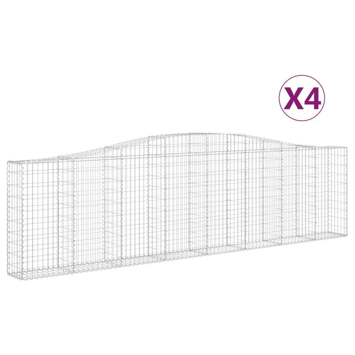 Coșuri gabion arcuite 4 buc, 400x30x100/120 cm fier galvanizat - WALTI WALTI