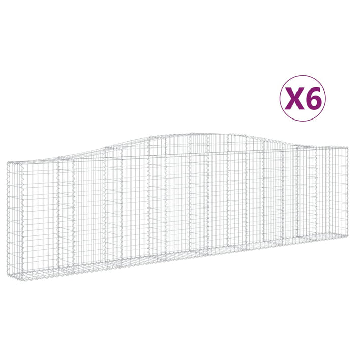 Coșuri gabion arcuite 6 buc, 400x30x100/120 cm fier galvanizat - WALTI WALTI