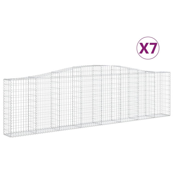Coșuri gabion arcuite 7 buc, 400x30x100/120 cm fier galvanizat - WALTI WALTI