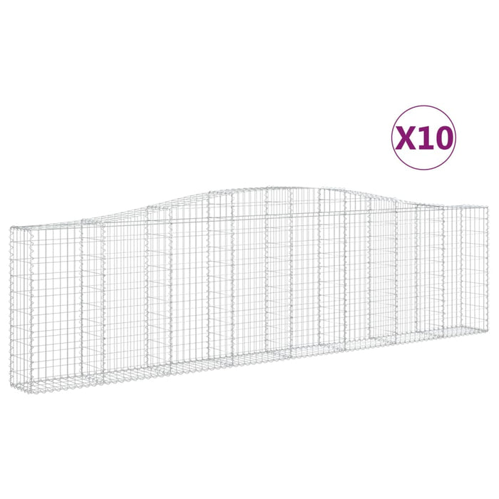 Coșuri gabion arcuite 10 buc, 400x30x100/120 cm fier galvanizat - WALTI WALTI