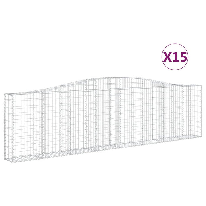 Coșuri gabion arcuite 15 buc, 400x30x100/120 cm fier galvanizat - WALTI WALTI
