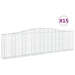 Coșuri gabion arcuite 15 buc, 400x30x100/120 cm fier galvanizat - WALTI WALTI