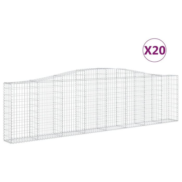 Coșuri gabion arcuite 20 buc, 400x30x100/120 cm fier galvanizat - WALTI WALTI