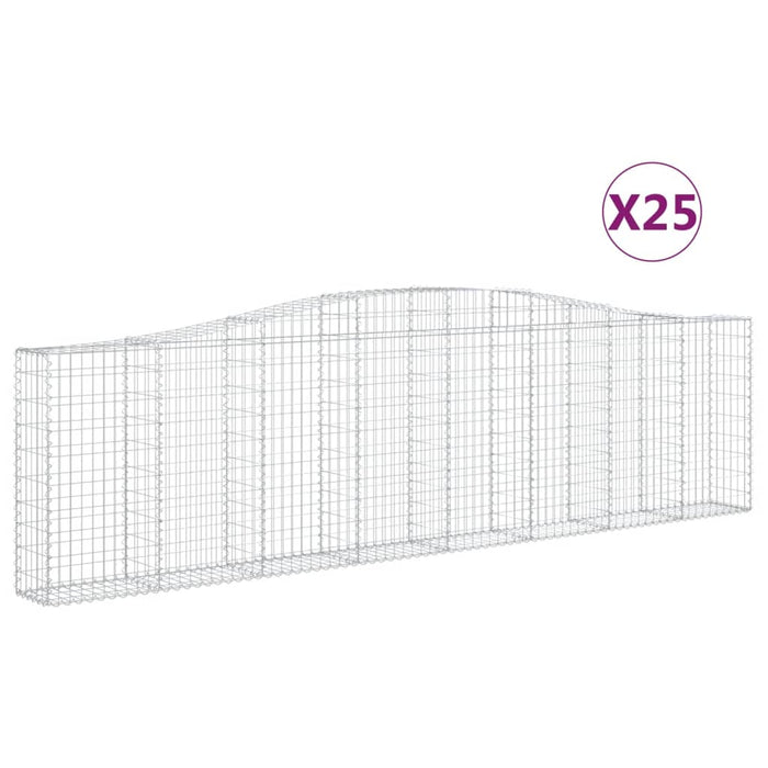 Coșuri gabion arcuite 25 buc, 400x30x100/120 cm fier galvanizat - WALTI WALTI