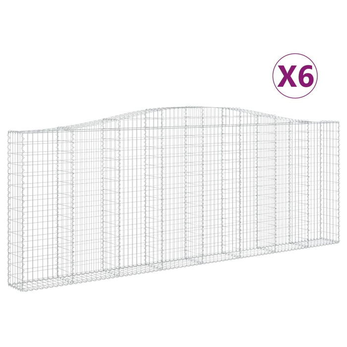 Coșuri gabion arcuite 6 buc, 400x30x140/160 cm, fier galvanizat WALTI
