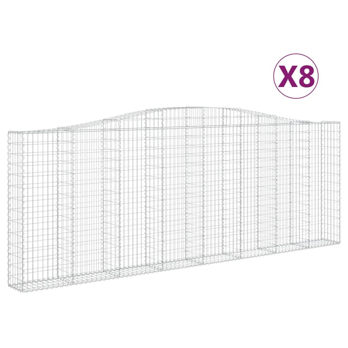 Coșuri gabion arcuite 8 buc, 400x30x140/160 cm, fier galvanizat - WALTI WALTI