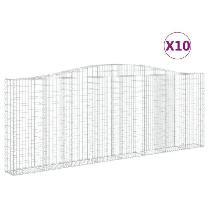 Coșuri gabion arcuite 10 buc. 400x30x140/160 cm fier galvanizat - WALTI WALTI