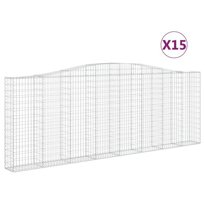 Coșuri gabion arcuite 15 buc. 400x30x140/160 cm fier galvanizat WALTI