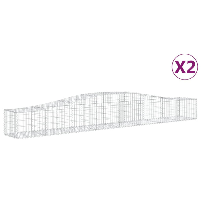 Coșuri gabion arcuite 2 buc, 400x50x40/60 cm, fier galvanizat - WALTI WALTI