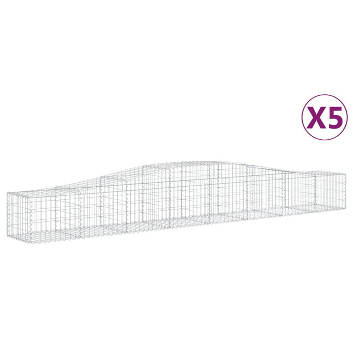 Coșuri gabion arcuite 5 buc, 400x50x40/60 cm, fier galvanizat - WALTI WALTI