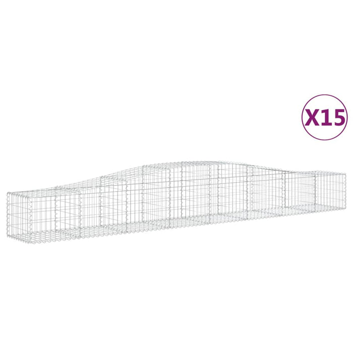 Coșuri gabion arcuite 15 buc, 400x50x40/60 cm, fier galvanizat - WALTI WALTI