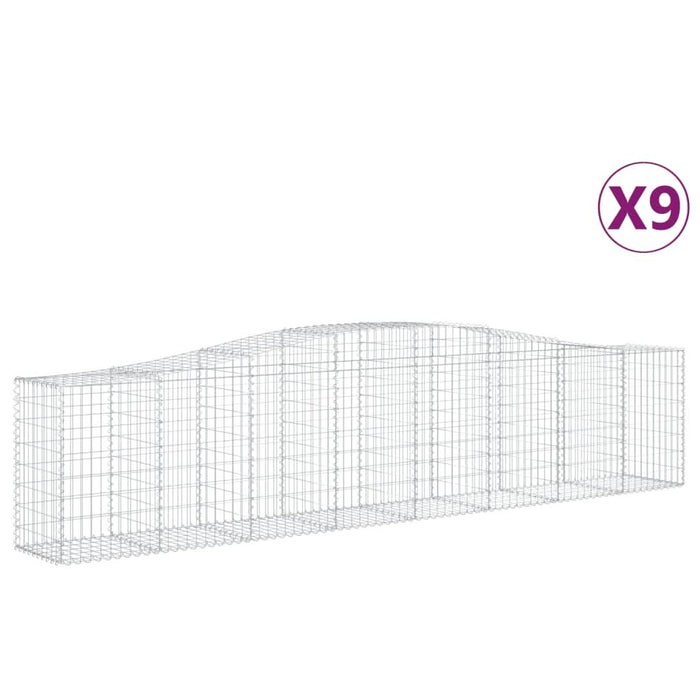 Coșuri gabion arcuite 9 buc, 400x50x80/100 cm, fier galvanizat - WALTI WALTI