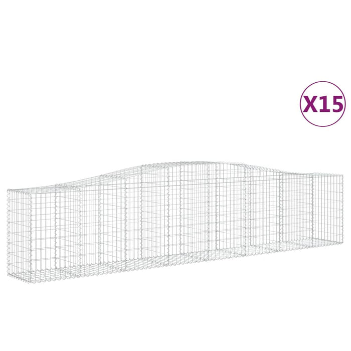 Coșuri gabion arcuite 15 buc, 400x50x80/100 cm, fier galvanizat - WALTI WALTI