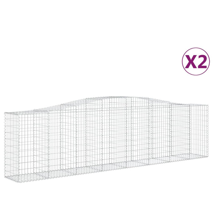 Coșuri gabion arcuite 2 buc, 400x50x100/120 cm fier galvanizat - WALTI WALTI