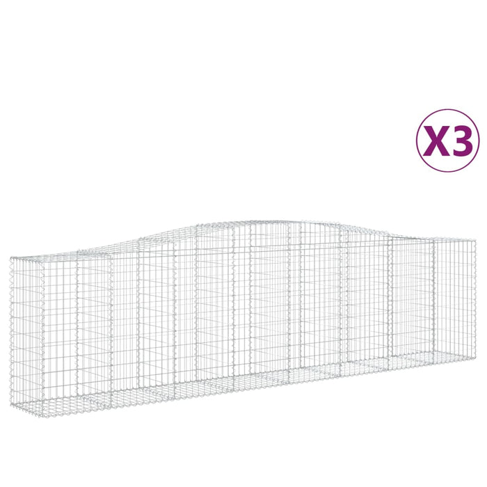 Coșuri gabion arcuite 3 buc, 400x50x100/120 cm fier galvanizat - WALTI WALTI