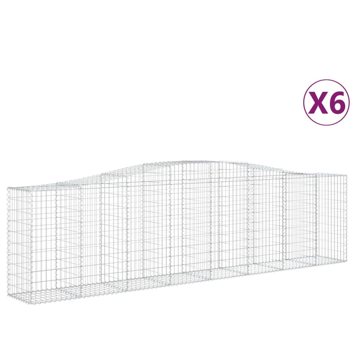 Coșuri gabion arcuite 6 buc, 400x50x100/120 cm fier galvanizat - WALTI WALTI